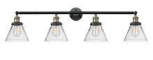  215-BAB-G42 - Cone - 4 Light - 44 inch - Black Antique Brass - Bath Vanity Light