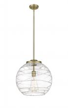  221-1S-AB-G1213-16-BB-95-LED - Athens Deco Swirl - 1 Light - 16 inch - Antique Brass - Cord hung - Pendant