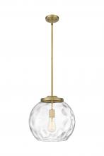  221-1S-BB-G1215-14 - Athens Water Glass - 1 Light - 13 inch - Brushed Brass - Stem Hung - Pendant