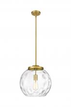  221-1S-SG-G1215-14 - Athens Water Glass - 1 Light - 13 inch - Satin Gold - Stem Hung - Pendant