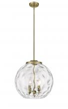  221-3S-AB-G1215-16-LED - Athens Water Glass - 3 Light - 16 inch - Antique Brass - Cord hung - Pendant