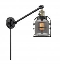  237-BAB-G53-CE - Bell Cage - 1 Light - 8 inch - Black Antique Brass - Swing Arm