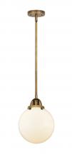  288-1S-BB-G201-8-LED - Beacon - 1 Light - 8 inch - Brushed Brass - Cord hung - Mini Pendant