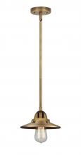  288-1S-BB-M4-BB-LED - Railroad - 1 Light - 8 inch - Brushed Brass - Cord hung - Mini Pendant