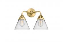  288-2W-SG-G42 - Cone - 2 Light - 16 inch - Satin Gold - Bath Vanity Light