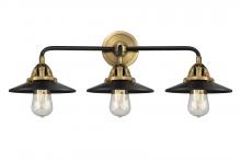  288-3W-BAB-M6-BK-LED - Railroad - 3 Light - 26 inch - Black Antique Brass - Bath Vanity Light