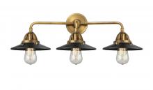 Innovations Lighting 288-3W-BB-M6-BK-LED - Railroad - 3 Light - 26 inch - Brushed Brass - Bath Vanity Light