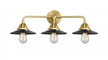 Innovations Lighting 288-3W-SG-M6-BK-LED - Railroad - 3 Light - 26 inch - Satin Gold - Bath Vanity Light