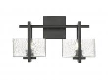  312-2W-BK-CL-LED - Striate - 2 Light - 15 inch - Black - Bath Vanity Light