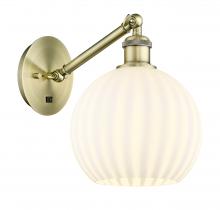  317-1W-AB-G1217-8WV - White Venetian - 1 Light - 8 inch - Antique Brass - Sconce