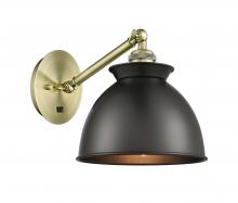  317-1W-AB-M14-BK-LED - Adirondack - 1 Light - 8 inch - Antique Brass - Sconce