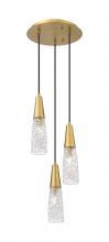  322-3P-BB-G322-3CL - Amherst Brook - 3 Light - 10 inch - Brushed Brass - Cord Hung - Multi Pendant