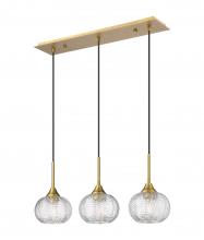  323-3I-BB-G323-7CL - Berkshire - 3 Light - 28 inch - Brushed Brass - Cord Hung - Island Light