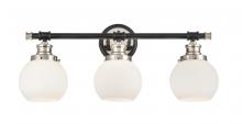  340-3W-BPN-G3401-6-LED - Saybrook - 3 Light - 24 inch - Black Polished Nickel - Bath Vanity Light