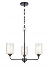  342-3CR-BK-CLW - Fairbank - 3 Light - 22 inch - Matte Black - Chain Hung - Pendant