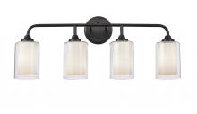  342-4W-BK-CLW-LED - Fairbank - 4 Light - 28 inch - Matte Black - Bath Vanity Light