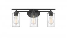  353-3W-BK-CL-LED - Ice - 3 Light - 22 inch - Matte Black - Bath Vanity Light