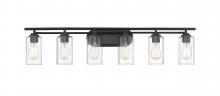  353-6W-BK-CL - Ice - 6 Light - 42 inch - Matte Black - Bath Vanity Light