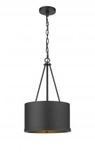  383-1S-BK-M383-12-BK-LED - Eclipse - 1 Light - 12 inch - Matte Black - Chain Hung - Mini Pendant