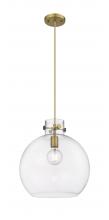  410-1PL-BB-G410-14CL - Newton Sphere - 1 Light - 14 inch - Brushed Brass - Cord hung - Pendant