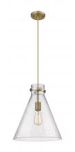  410-1PL-BB-G411-14SDY - Newton Cone - 1 Light - 14 inch - Brushed Brass - Cord hung - Pendant