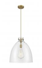  410-1PL-BB-G412-18CL - Newton Bell - 1 Light - 18 inch - Brushed Brass - Cord hung - Pendant
