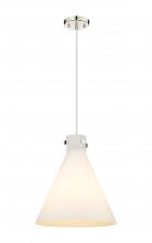  410-1PL-PN-G411-16WH - Newton Cone - 1 Light - 16 inch - Polished Nickel - Cord hung - Pendant