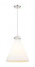  410-1PL-PN-G411-18WH - Newton Cone - 1 Light - 18 inch - Polished Nickel - Cord hung - Pendant