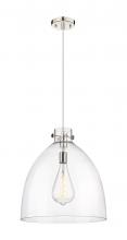  410-1PL-PN-G412-18CL - Newton Bell - 1 Light - 18 inch - Polished Nickel - Cord hung - Pendant