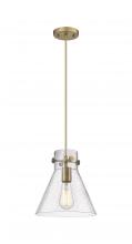  410-1PM-BB-G411-10SDY - Newton Cone - 1 Light - 10 inch - Brushed Brass - Cord hung - Pendant