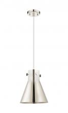  410-1PM-PN-M411-10PN - Newton Cone - 1 Light - 10 inch - Polished Nickel - Cord hung - Pendant