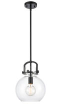  410-1S-BK-10CL - Newton Sphere - 1 Light - 10 inch - Matte Black - Stem Hung - Mini Pendant