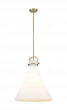  410-1SL-BB-G411-18WH - Newton Cone - 1 Light - 18 inch - Brushed Brass - Pendant