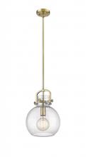  410-1SM-BB-G410-10SDY - Newton Sphere - 1 Light - 10 inch - Brushed Brass - Stem Hung - Mini Pendant