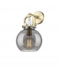  410-1W-BB-G410-8SM - Newton Sphere - 1 Light - 8 inch - Brushed Brass - Sconce