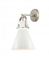  410-1W-SN-M411-8W - Newton Cone - 1 Light - 8 inch - Satin Nickel - Sconce