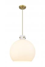  410-3PL-BB-G410-18WH - Newton Sphere - 3 Light - 18 inch - Brushed Brass - Cord hung - Pendant