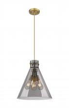  410-3PL-BB-G411-16SM - Newton Cone - 3 Light - 16 inch - Brushed Brass - Cord hung - Pendant
