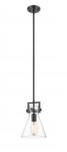  411-1S-BK-8CL - Newton Cone - 1 Light - 8 inch - Matte Black - Cord hung - Mini Pendant