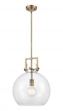  411-1SL-BB-G410-14CL - Newton Sphere - 1 Light - 14 inch - Brushed Brass - Pendant