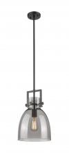  411-1SM-BK-G412-10SM - Newton Bell - 1 Light - 10 inch - Matte Black - Mini Pendant