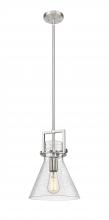  411-1SM-SN-G411-10SDY - Newton Cone - 1 Light - 10 inch - Brushed Satin Nickel - Stem Hung - Mini Pendant