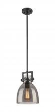  411-1SS-BK-G412-8SM - Newton Bell - 1 Light - 8 inch - Matte Black - Mini Pendant