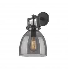 Innovations Lighting 411-1W-BK-G412-8SM - Newton Bell - 1 Light - 8 inch - Matte Black - Sconce