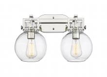 Innovations Lighting 411-2W-PN-G410-7CL - Newton Sphere - 2 Light - 17 inch - Polished Nickel - Bath Vanity Light