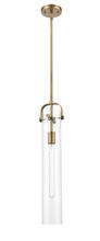  413-1S-BB-4CL - Pilaster - 1 Light - 5 inch - Brushed Brass - Cord hung - Mini Pendant