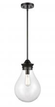  414-1S-BK-10CL-LED - Genesis - 1 Light - 10 inch - Matte Black - Cord hung - Mini Pendant