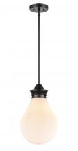  414-1S-BK-G4141-10-LED - Genesis - 1 Light - 10 inch - Matte Black - Cord hung - Mini Pendant