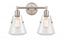 Innovations Lighting 422-2W-SN-7Cl-LED - Luna - 2 Light - 18 inch - Satin Nickel - Bath Vanity Light