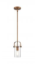  423-1S-BB-G423-7SDY - Pilaster II Cylinder - 1 Light - 5 inch - Brushed Brass - Pendant